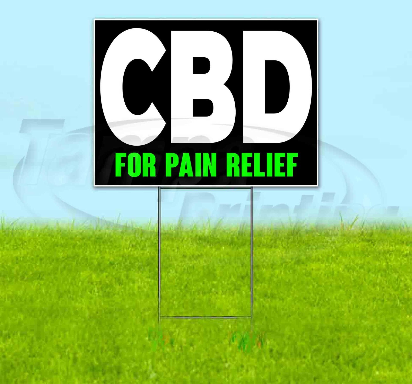 CBD FOR PAIN RELIEF 18×24 Yard Sign Corrugated Plastic Bandit Lawn USA