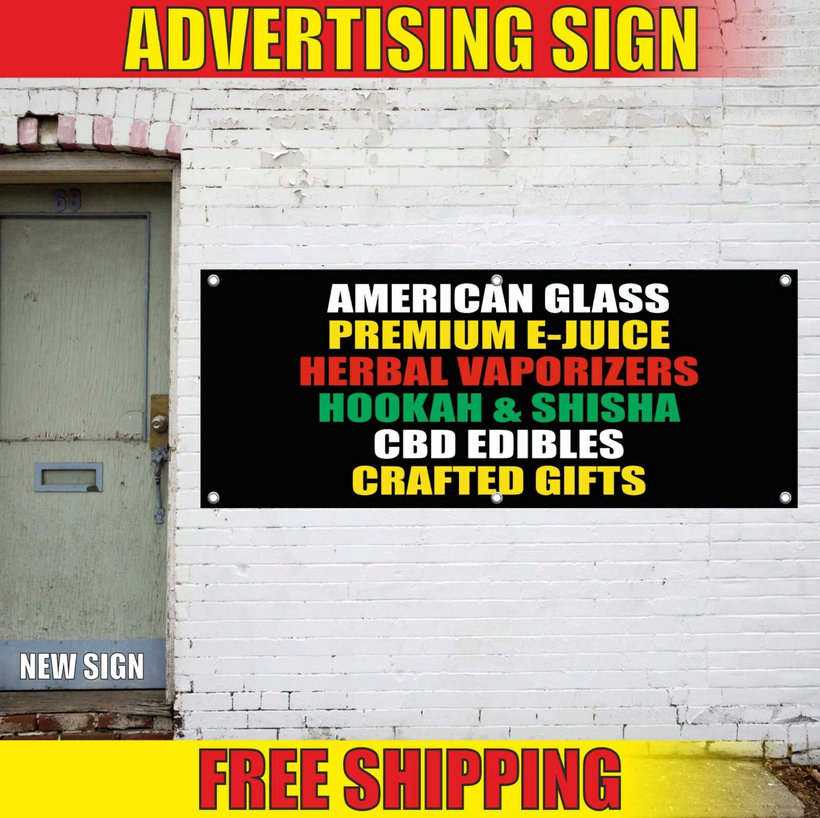 CBD Banner Advertising Vinyl Sign Flag EDIBLES GIFTS HOOKAH SHISHA HERBAL VAPE