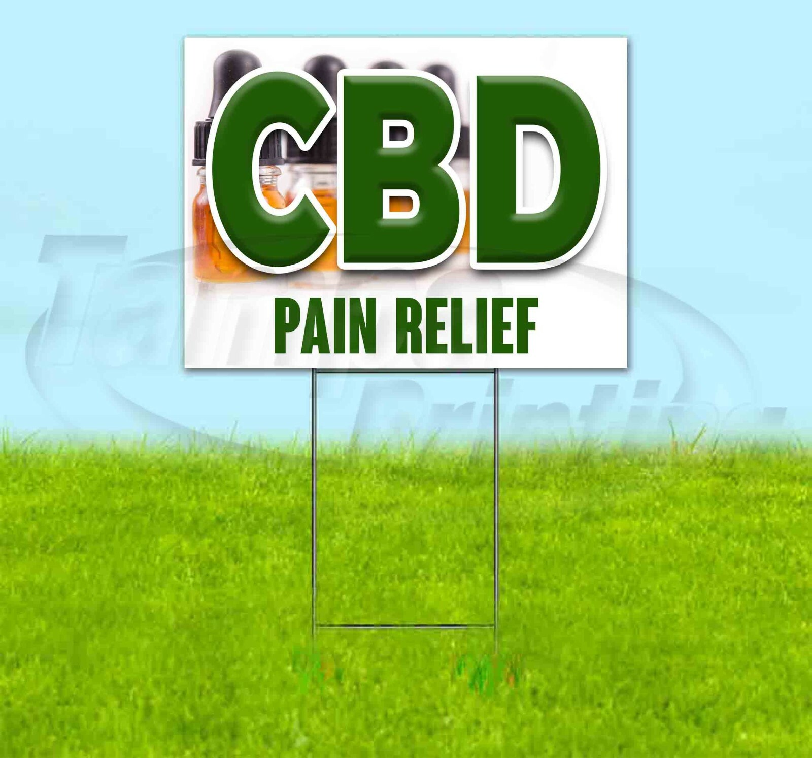 CBD PAIN RELIEF 18×24 Yard Sign Corrugated Plastic Bandit Lawn USA