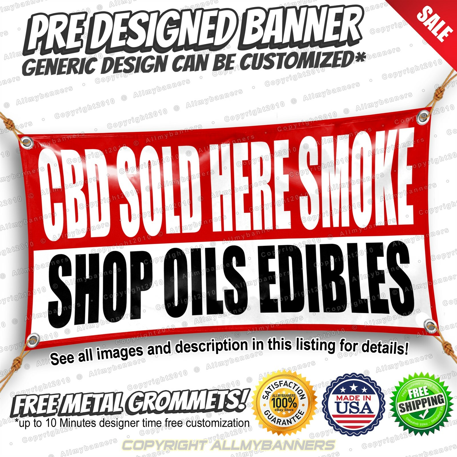 Cbd Sold Here Smoke Shop Oils Edibles Custom Vinyl Banner Advertising Sign