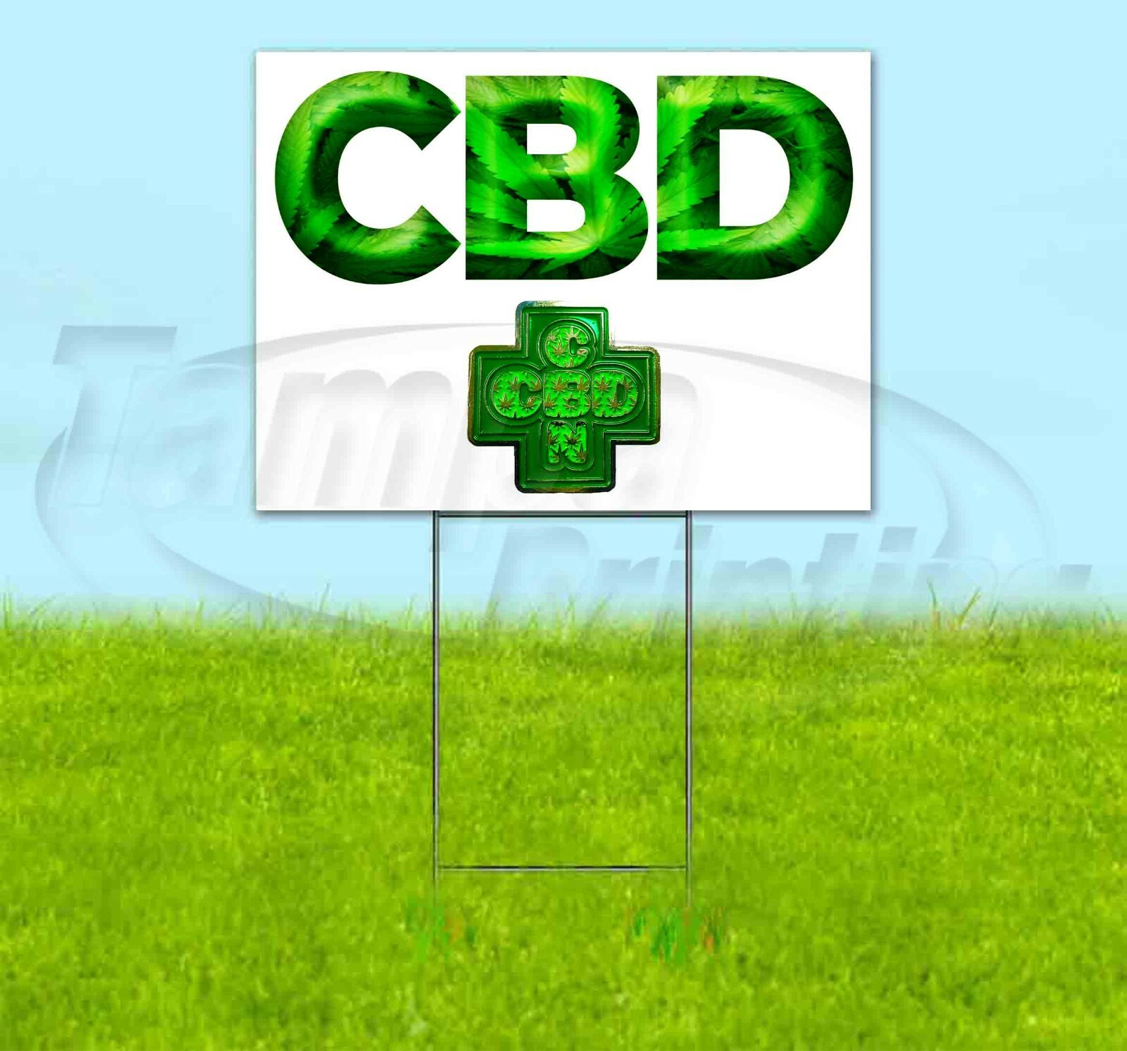 CBD 18×24 Yard Sign WITH STAKE Corrugated Bandit USA BUSINESS EDIBLES