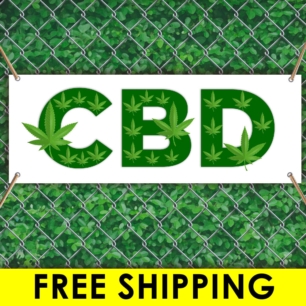 CBD Advertising Vinyl Banner Flag Sign Many Sizes FREE GROMMETS OILS EDIBLES