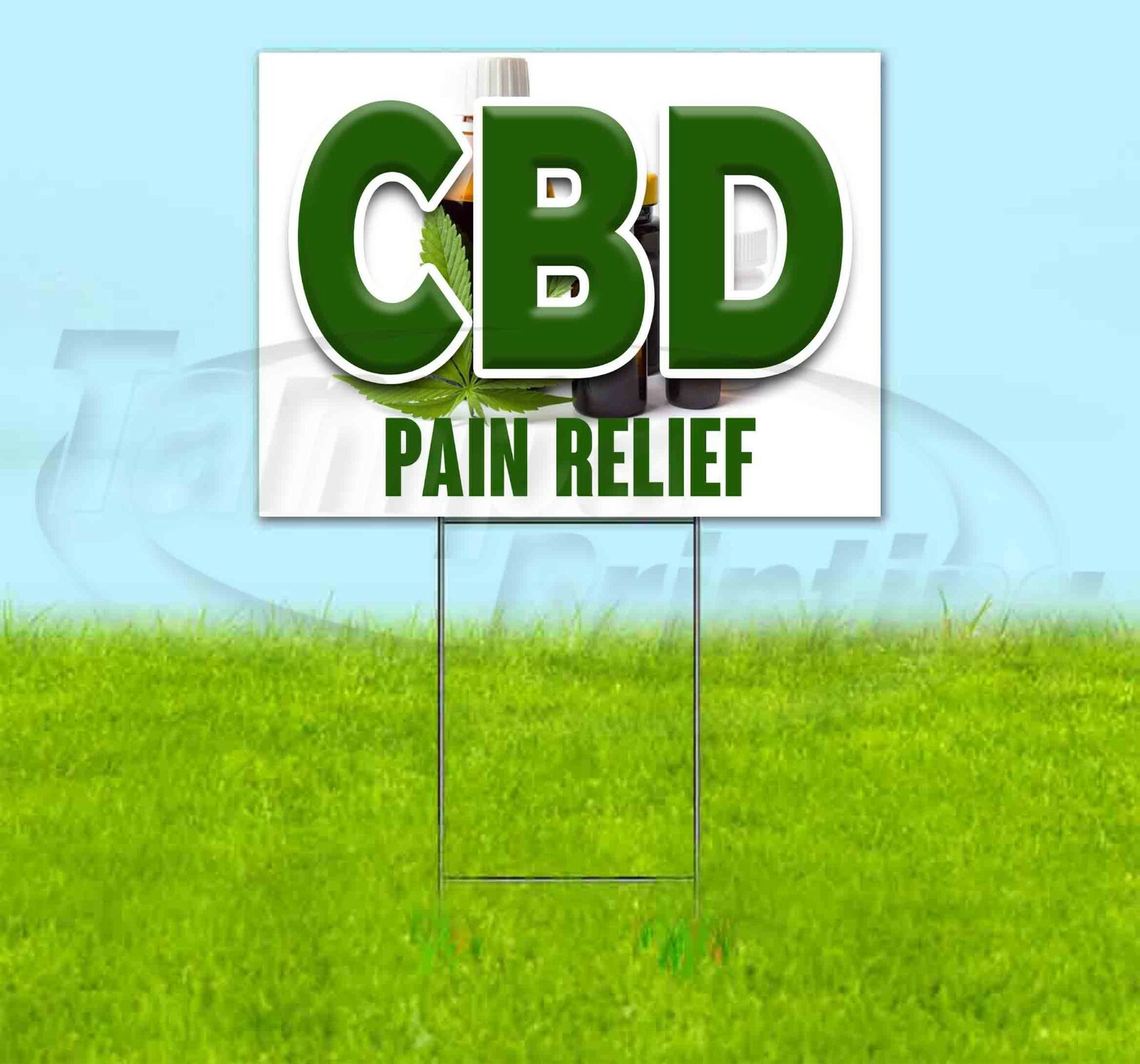 CBD PAIN RELIEF 18×24 Yard Sign Corrugated Plastic Bandit Lawn Business EDIBLES