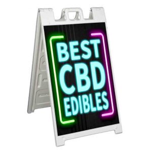 BEST CBD EDIBLES Signicade 24×36 Aframe Sidewalk Sign Banner Decal NEON BEST CBD EDIBLES Signicade 24×36 Aframe Sidewalk Sign Banner Decal NEON