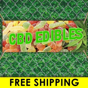 CBD EDIBLES Advertising Vinyl Banner Flag Sign Many Sizes FREE GROMMETS SMOKE CBD EDIBLES Advertising Vinyl Banner Flag Sign Many Sizes FREE GROMMETS SMOKE