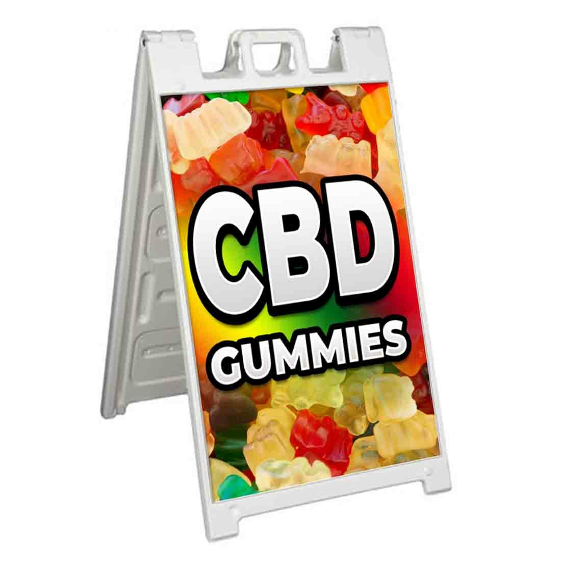 CBD GUMMIES Signicade 24×36 A Frame Sidewalk Sign Double Sided EDIBLES