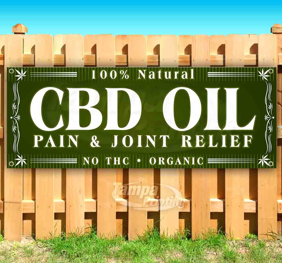 CBD PAIN AND JOINT RELIEF NATURAL Advertising Vinyl Banner Flag Sign Many Sizes