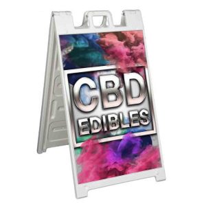 CBD EDIBLES Signicade 24×36 Aframe Sidewalk Sign Banner Decal GUMMIES CANDY CBD EDIBLES Signicade 24×36 Aframe Sidewalk Sign Banner Decal GUMMIES CANDY