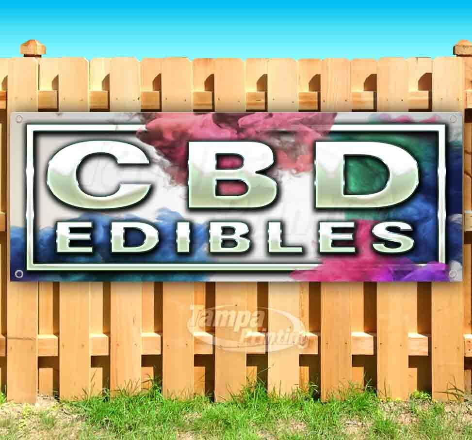 CBD EDIBLES Advertising Vinyl Banner Flag Sign Many Sizes EDIBLES