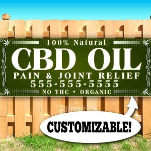 CBD OIL PAIN & JOINT RELIEF CUSTOM PH # Advertising Vinyl Banner Flag Sign USA CBD OIL PAIN & JOINT RELIEF CUSTOM PH # Advertising Vinyl Banner Flag Sign USA