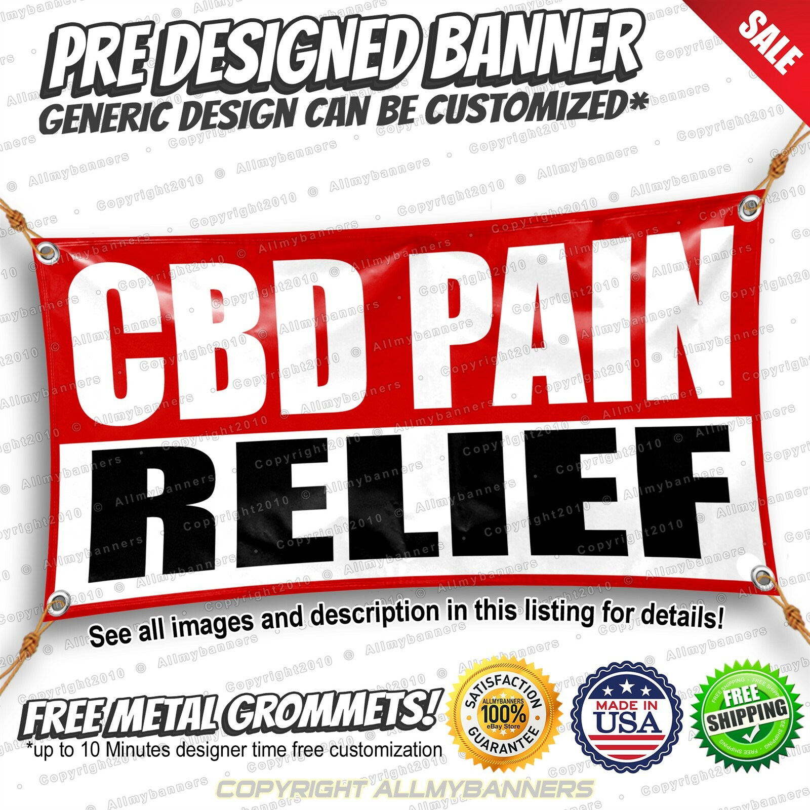 Cbd Pain Relief Custom Vinyl Banner Advertising Sign