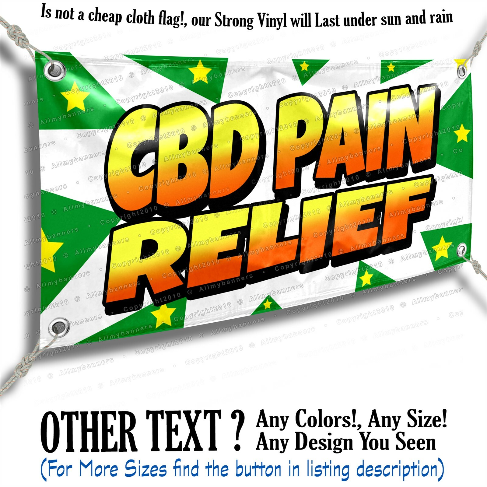 Cbd Pain Relief Advertising Vinyl Banner Sign Star Flag