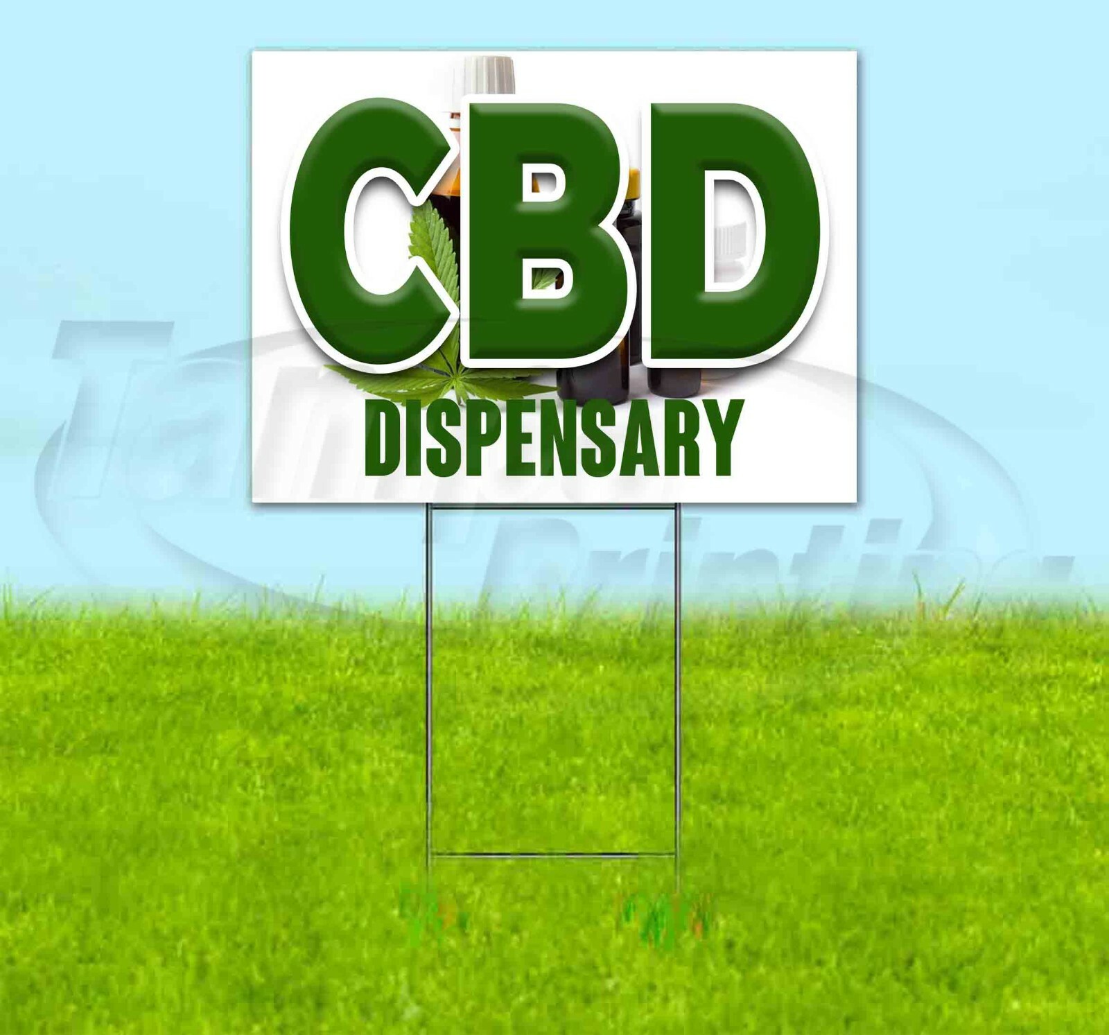 CBD DISPENSARY 18×24 Yard Sign Corrugated Plastic Bandit Lawn Business EDIBLES