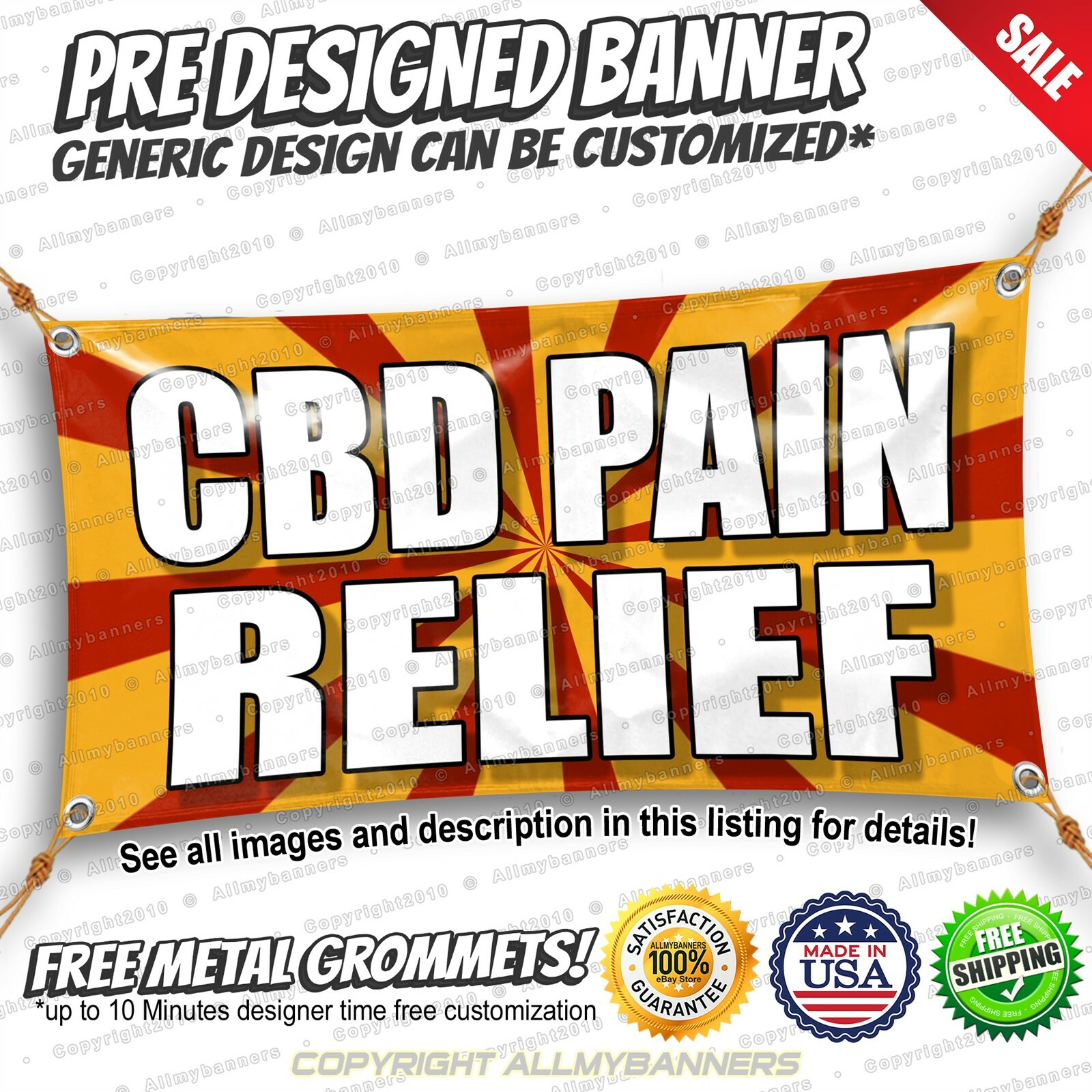 Cbd Pain Relief Advertising Vinyl Banner Sign no cheap flag