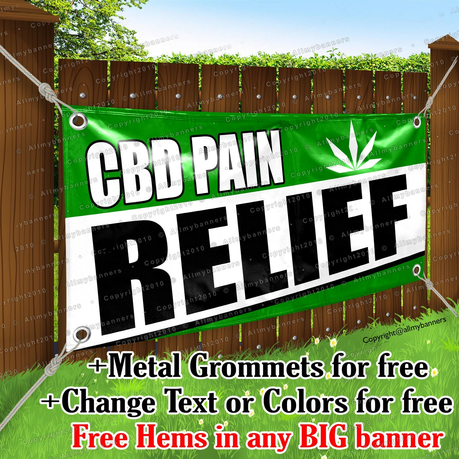 Cbd Pain Relief Advertising Vinyl Banner Sign Flag Any Size thick