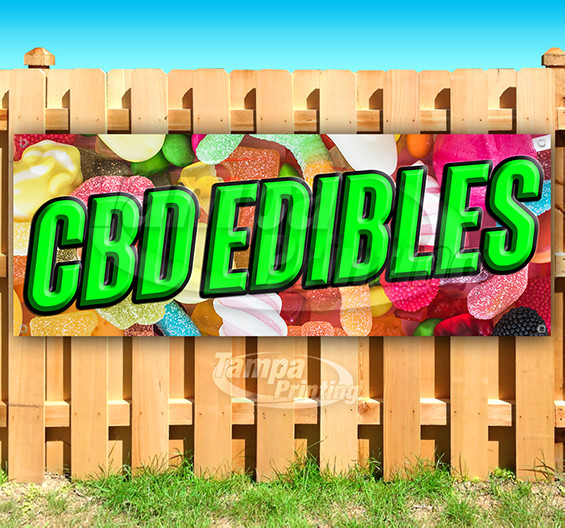 CBD EDIBLES Advertising Vinyl Banner Flag Sign SMOKE SHOP