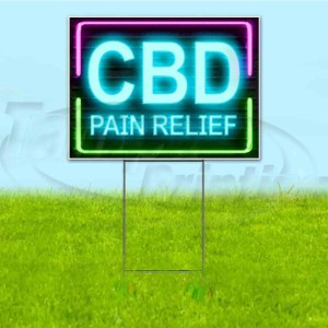 CBD PAIN RELIEF 18×24 Yard Sign WITH STAKE Corrugated Bandit USA BUSINESS NEON CBD PAIN RELIEF 18×24 Yard Sign WITH STAKE Corrugated Bandit USA BUSINESS NEON