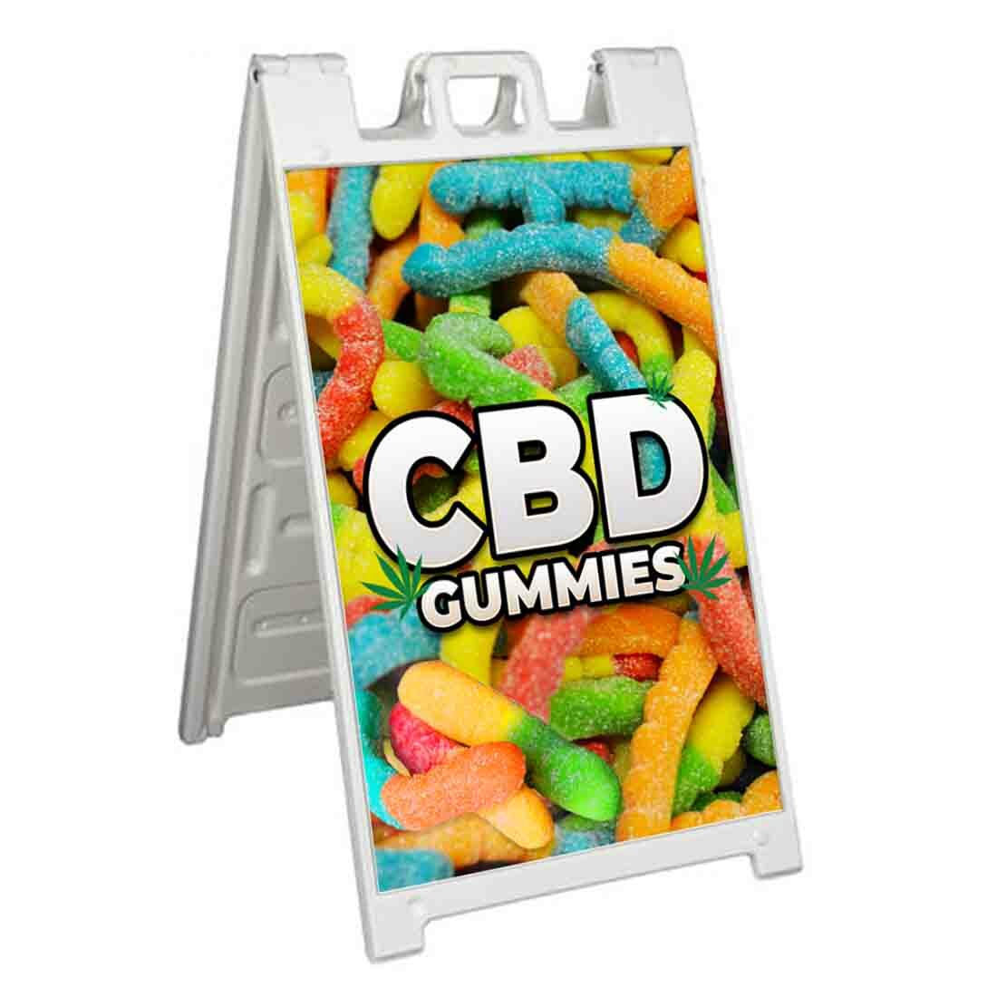 CBD GUMMIES Signicade 24×36 Aframe Sidewalk Sign Banner Decal EDIBLES