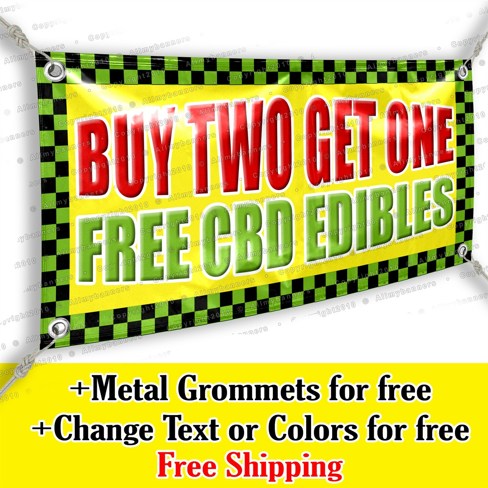 Buy Two Get One Free Cbd Edibles Advertising Vinyl Banner Sign Many Sizes USA