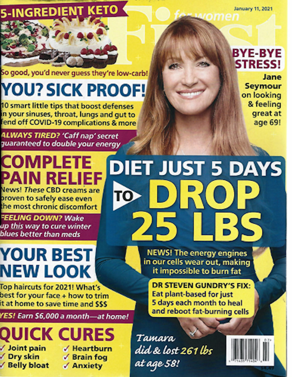 FIRST FOR WOMEN Magazine, Prevent Stress, Diets, CBD Pain Relief Jan 11 2021