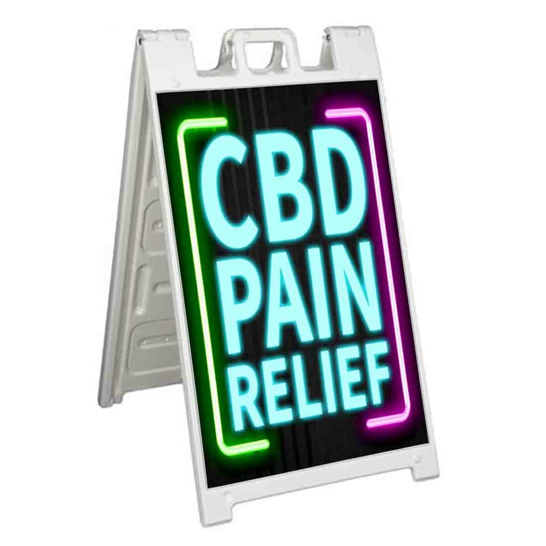 CBD PAIN RELIEF Signicade 24×36 Aframe Sidewalk Sign Banner Decal SMOKING