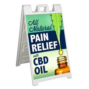 ALL NATURAL PAIN RELIEF CBD Signicade 24×36 Aframe Sidewalk Sign Banner Decal ALL NATURAL PAIN RELIEF CBD Signicade 24×36 Aframe Sidewalk Sign Banner Decal