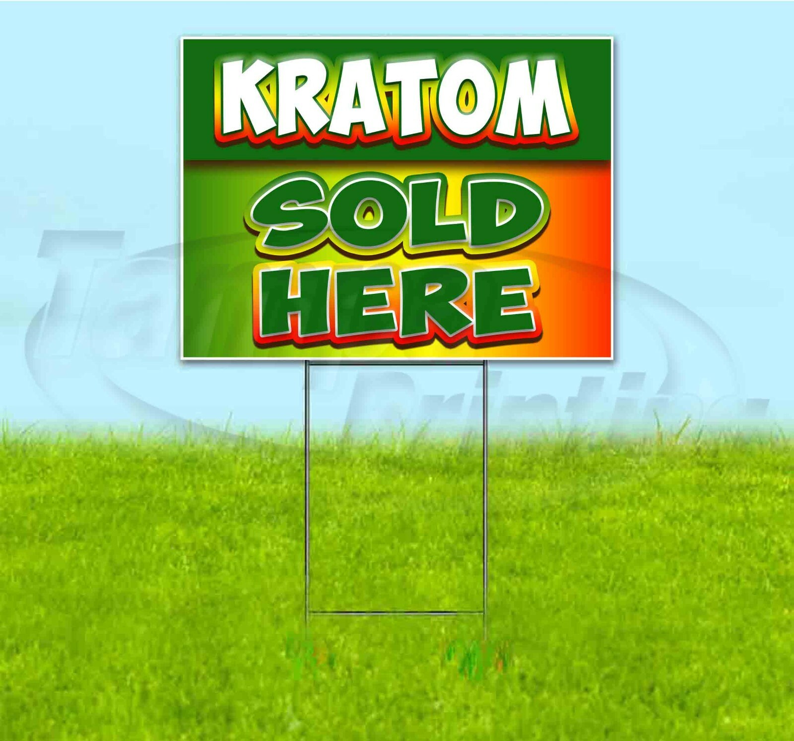 CBD SOLD HERE 18×24 Yard Sign WITH STAKE Corrugated Bandit USA BUSINESS EDIBLES