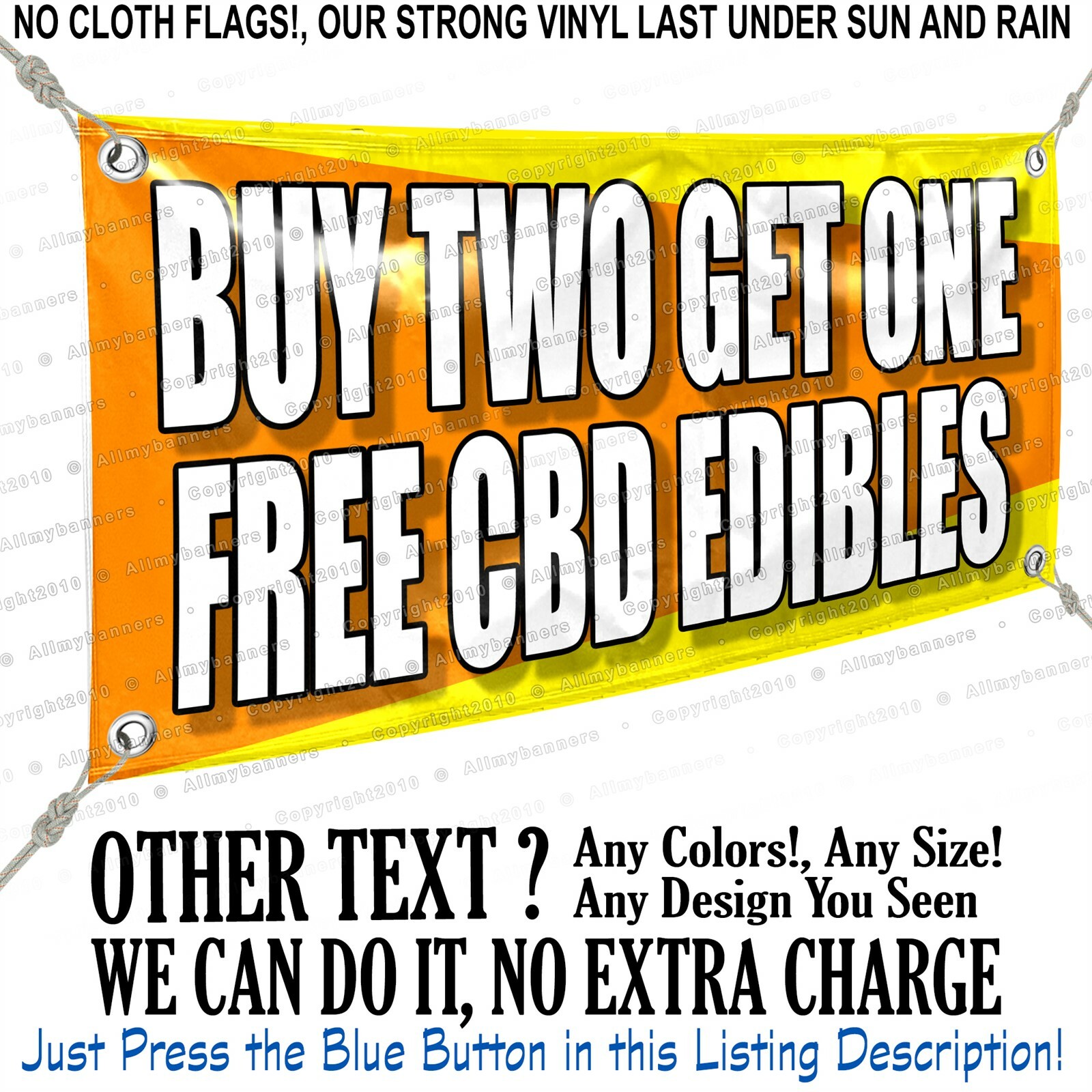 Buy Two Get One Free Cbd Edibles Custom Vinyl Banner Personalized Outdoors Sign