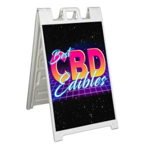 BEST CBD EDIBLES Signicade 24×36 Aframe Sidewalk Sign Banner Decal BENEFITS BEST CBD EDIBLES Signicade 24×36 Aframe Sidewalk Sign Banner Decal BENEFITS