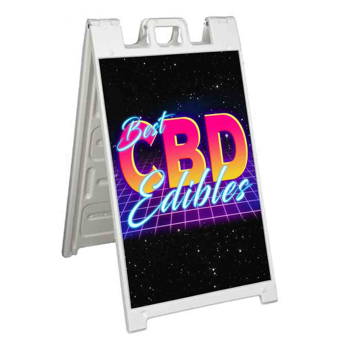BEST CBD EDIBLES Signicade 24×36 Aframe Sidewalk Sign Banner Decal BENEFITS