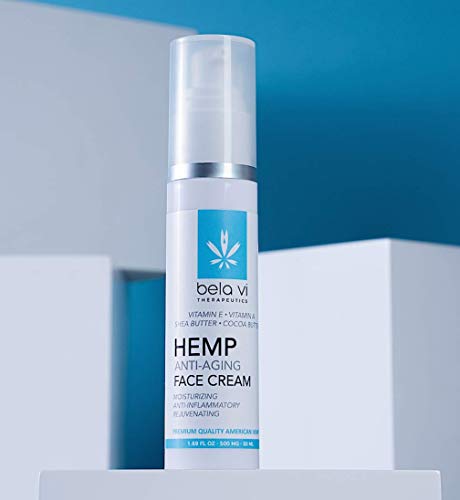 bela vi Anti-Aging Hemp Face Cream | 500mg Hemp Oil | Made in USA | Moisturizing Skin Recovery Cream | Natural Hemp Oil…