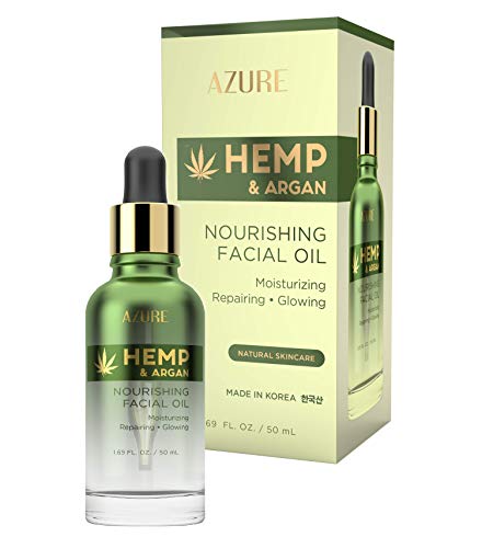 Azure Cosmetics Hemp & Argan Nourishing Korean Facial Oil – Moisturizing | Repairing | Lifts Skin Reducing Appearance Of…