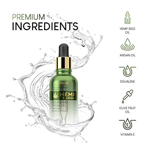 Azure Cosmetics Hemp & Argan Nourishing Korean Facial Oil – Moisturizing | Repairing | Lifts Skin Reducing Appearance Of…