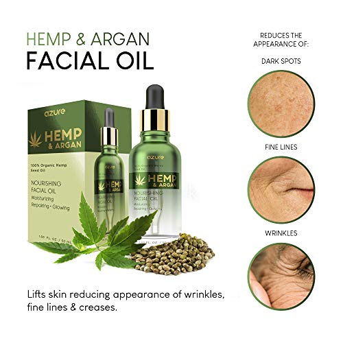 Azure Cosmetics Hemp & Argan Nourishing Korean Facial Oil – Moisturizing | Repairing | Lifts Skin Reducing Appearance Of…