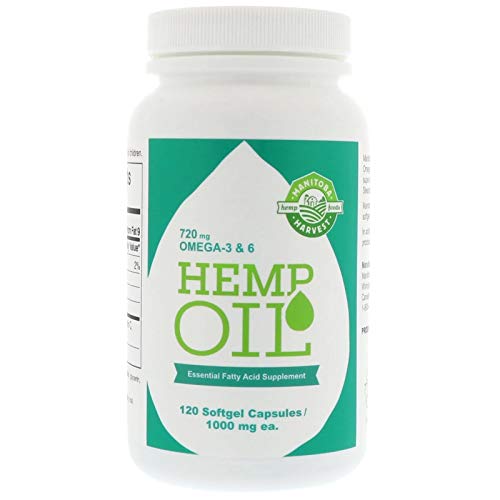 Manitoba Harvest Hemp Seed Oil Softgels, 780 Mg of Plant Based Omegas 3 & 6 per Serving, 120 Ct