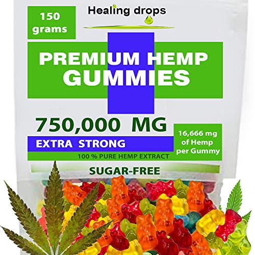 Hemp Gummies 750,000mg Premium Organic Sugar-Free Natural Health Support High Potency Rich in Vitamins B E C D Omega 3 6…