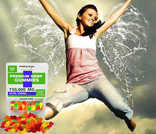 Hemp Gummies 750,000mg Premium Organic Sugar-Free Natural Health Support High Potency Rich in Vitamins B E C D Omega 3 6…