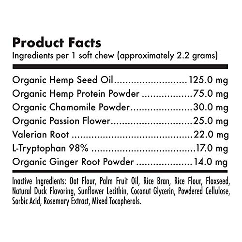 Calming Hemp Treats For Dogs – Made in USA with Organic Hemp – Dog Anxiety Relief – Natural Separation Aid – Helps with…