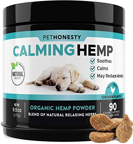 PetHonesty Hemp Calming Chews for Dogs – All-Natural Soothing Snacks with Hemp + Valerian Root, Stress & Dog Anxiety…