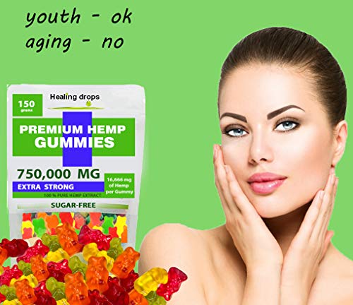 Hemp Gummies 750,000mg Premium Organic Sugar-Free Natural Health Support High Potency Rich in Vitamins B E C D Omega 3 6…