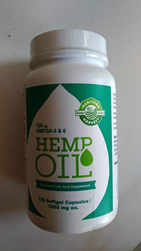 Manitoba Harvest Hemp Seed Oil Softgels, 780 Mg of Plant Based Omegas 3 & 6 per Serving, 120 Ct