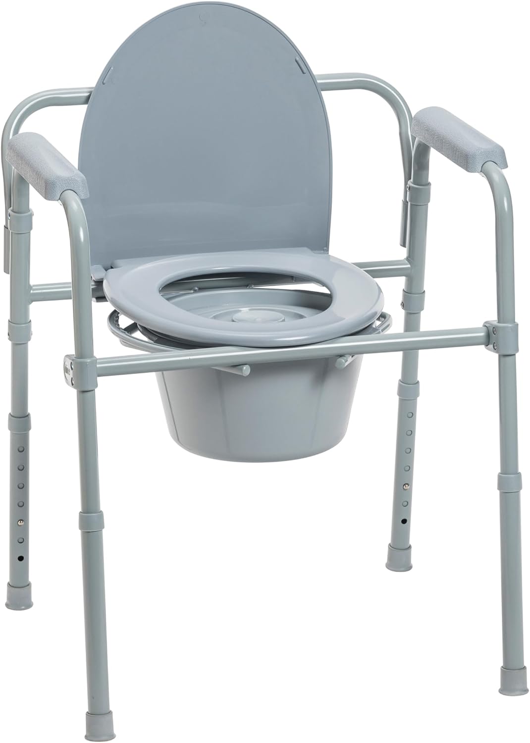 Drive Medical 11148-1 Folding Metal Bedside Commode Chair, Transportable Bathroom, Helps People Weighing Up To 350 Lbs, with 7.5 Qt. Bucket and 13.5 Inch Seat, Gray Drive Medical 11148-1 Folding Metal Bedside Commode Chair, Transportable Bathroom, Helps People Weighing Up To 350 Lbs, with 7.5 Qt. Bucket and 13.5 Inch Seat, Gray