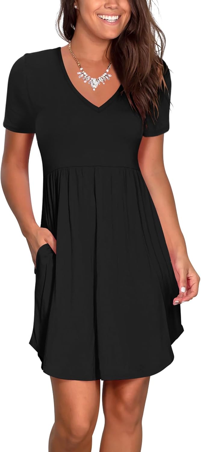 Nova In Sky Girls’s Summer time Costume Brief Sleeve Informal T Shirt Dreses 2025 Flowy Seaside V Neck Sundresses with Pockets Nova In Sky Girls’s Summer time Costume Brief Sleeve Informal T Shirt Dreses 2025 Flowy Seaside V Neck Sundresses with Pockets