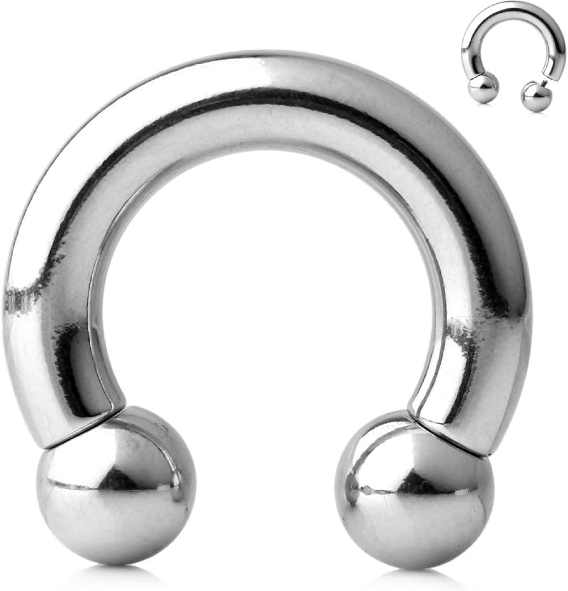 Ruifan 316L Surgical Metal Round Internally Threaded Barbell Horseshoe 2G 4G 6G 8G 0G 00G Ruifan 316L Surgical Metal Round Internally Threaded Barbell Horseshoe 2G 4G 6G 8G 0G 00G