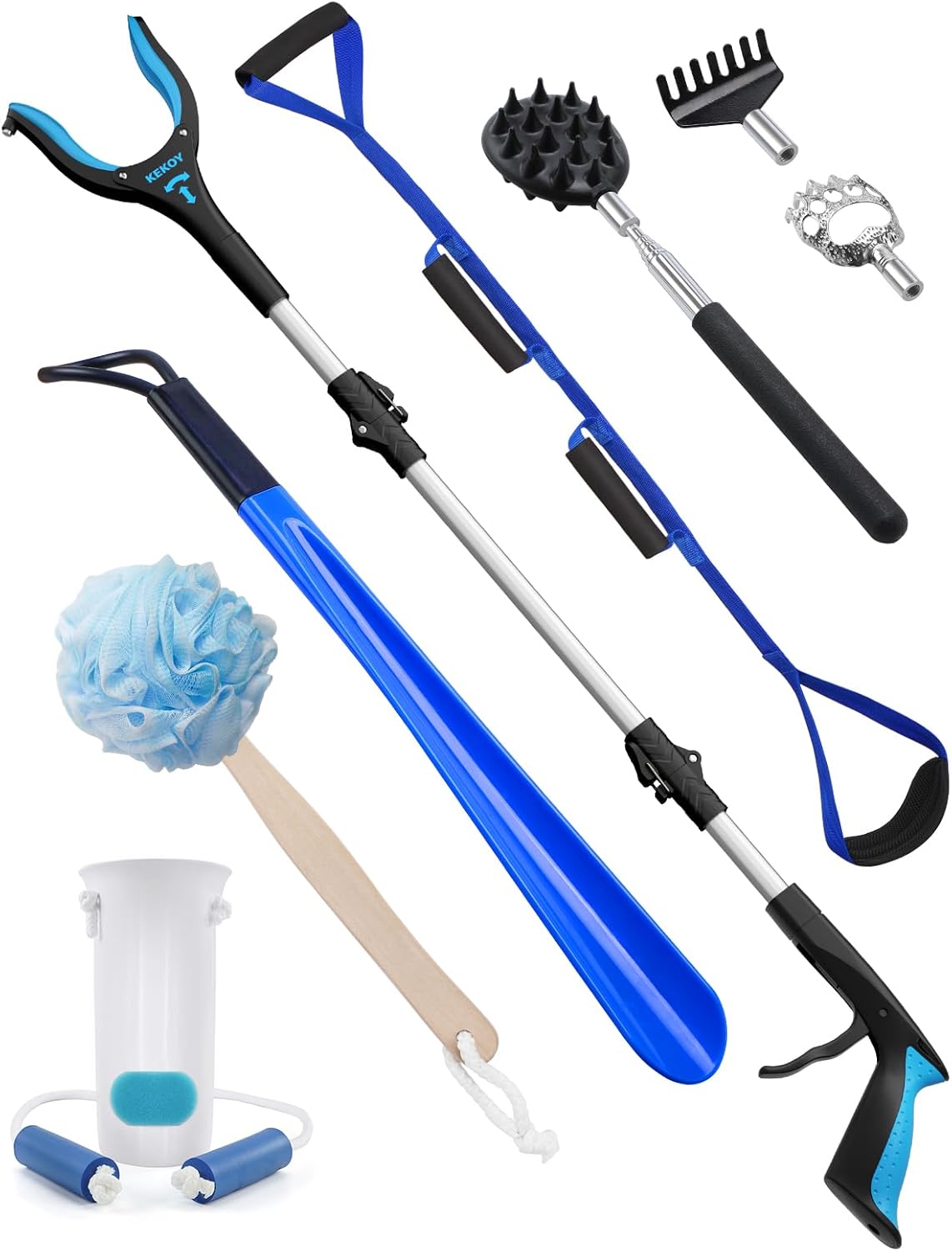 8 in 1 Hip Equipment, Seniors Whole Hip Alternative After Surgical procedure with 36″ Grabber Reacher Software, Sock Support Machine, Leg Lifter, Lengthy Deal with Shoe Horn, Tub Sponge, Telescoping Again Scratcher(Blue) 8 in 1 Hip Equipment, Seniors Whole Hip Alternative After Surgical procedure with 36″ Grabber Reacher Software, Sock Support Machine, Leg Lifter, Lengthy Deal with Shoe Horn, Tub Sponge, Telescoping Again Scratcher(Blue)