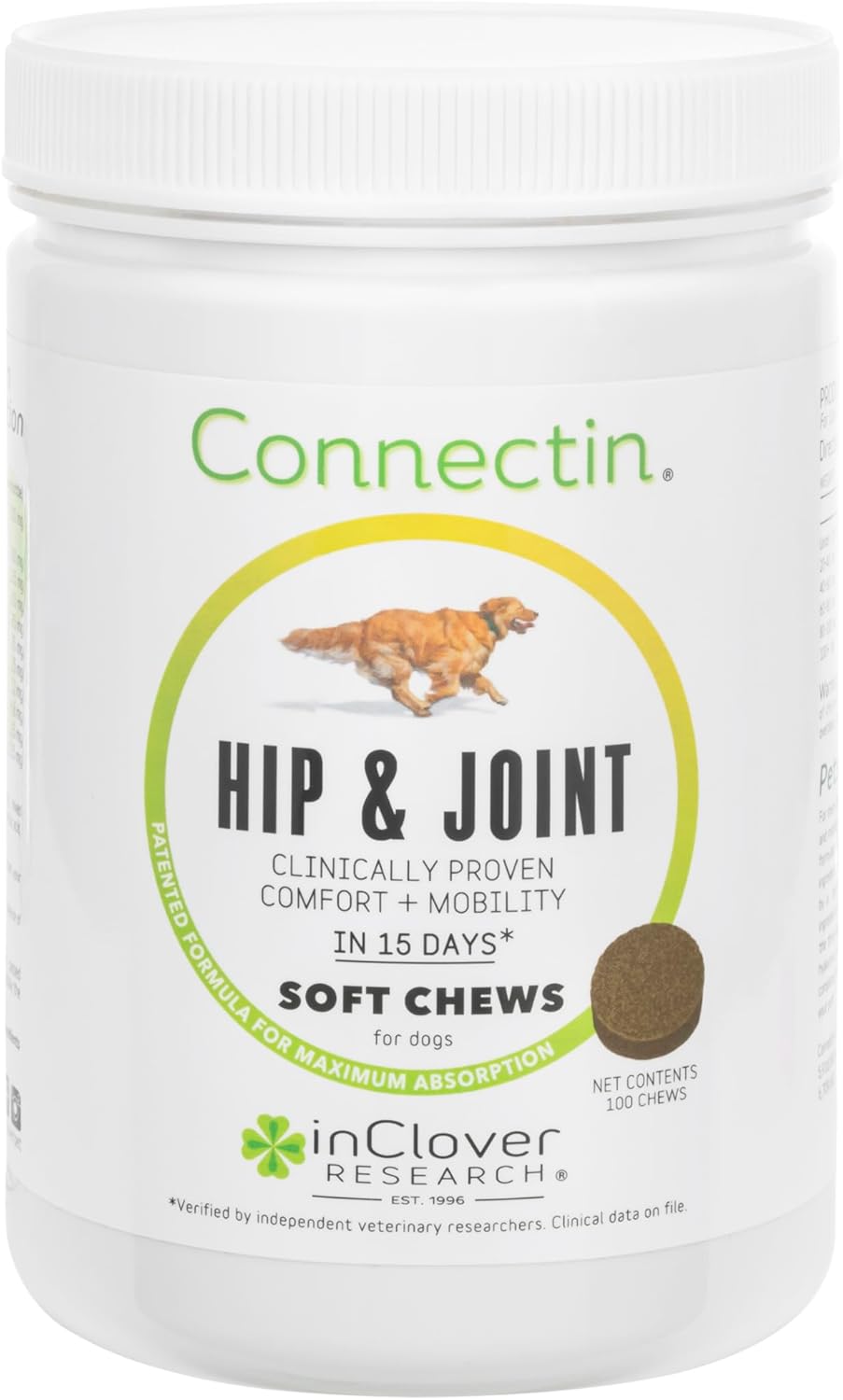 InClover Connectin Pure Hip & Joint Complement for Canines with Glucosamine, Chondroitin & Hyaluronic Acid – Mushy Chew for Canine Mobility, Consolation & Energetic Way of life Assist, 100 Rely InClover Connectin Pure Hip & Joint Complement for Canines with Glucosamine, Chondroitin & Hyaluronic Acid – Mushy Chew for Canine Mobility, Consolation & Energetic Way of life Assist, 100 Rely