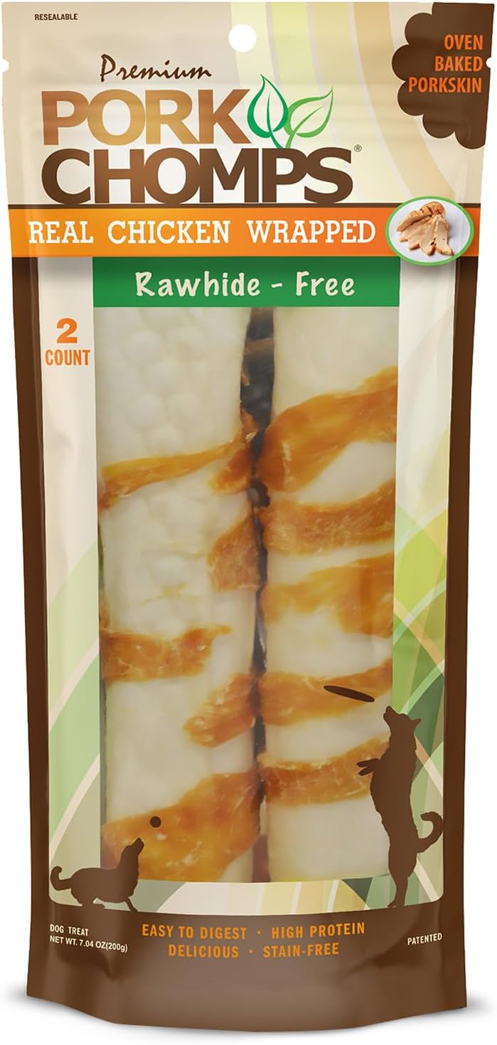 Pork Chomps Baked Pork Pores and skin Canine Chews, 8-inch Rolls, Actual Hen Wrap, 2 Depend Pork Chomps Baked Pork Pores and skin Canine Chews, 8-inch Rolls, Actual Hen Wrap, 2 Depend