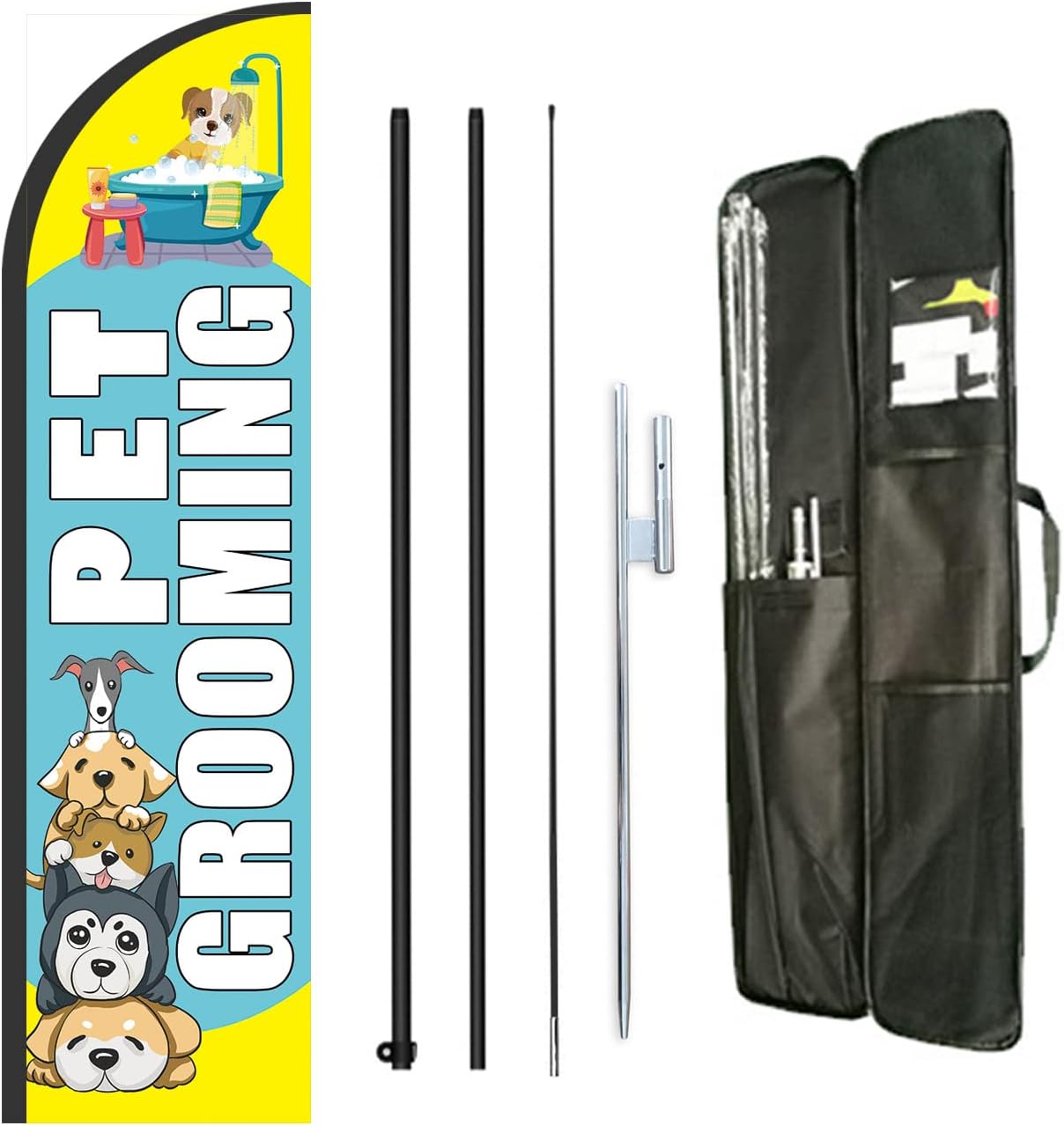 Pet Grooming Feather Flag Pole Equipment,Enterprise Promoting For Pet Care Retailer Embody 8 ft Banner Flags and 12 ft Flag Pole Equipment,Heavy Obligation Floor Stake and Moveable Journey Bag Pet Grooming Feather Flag Pole Equipment,Enterprise Promoting For Pet Care Retailer Embody 8 ft Banner Flags and 12 ft Flag Pole Equipment,Heavy Obligation Floor Stake and Moveable Journey Bag