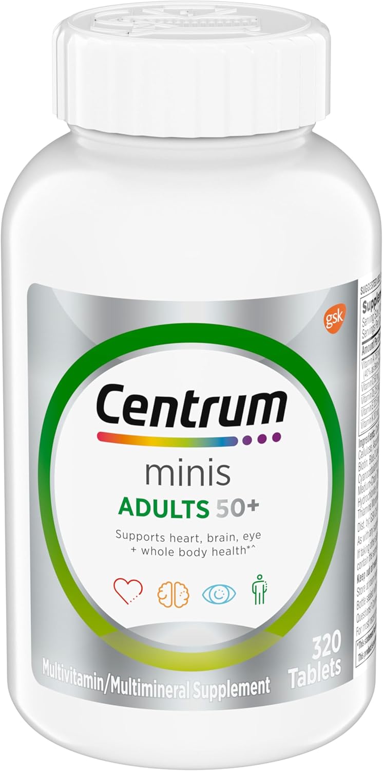 Centrum Minis Silver Multivitamin Pill for Adults 50 Plus, Multimineral Complement, Vitamin D3, B-Nutritional vitamins, Gluten Free, Non-GMO Components, Helps Reminiscence and Cognition in Older Adults – 320 Ct Centrum Minis Silver Multivitamin Pill for Adults 50 Plus, Multimineral Complement, Vitamin D3, B-Nutritional vitamins, Gluten Free, Non-GMO Components, Helps Reminiscence and Cognition in Older Adults – 320 Ct