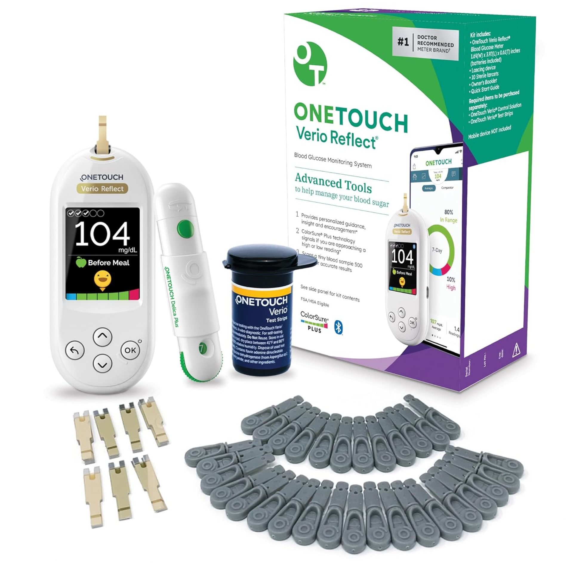 OneTouch Blood Sugar Check Equipment | Contains OneTouch Verio Replicate Blood Glucose Meter, 1 Lancing Gadget, 30 Lancets, & 30 Check Strips, | Diabetes Testing Equipment for Blood Glucose Monitoring OneTouch Blood Sugar Check Equipment | Contains OneTouch Verio Replicate Blood Glucose Meter, 1 Lancing Gadget, 30 Lancets, & 30 Check Strips, | Diabetes Testing Equipment for Blood Glucose Monitoring